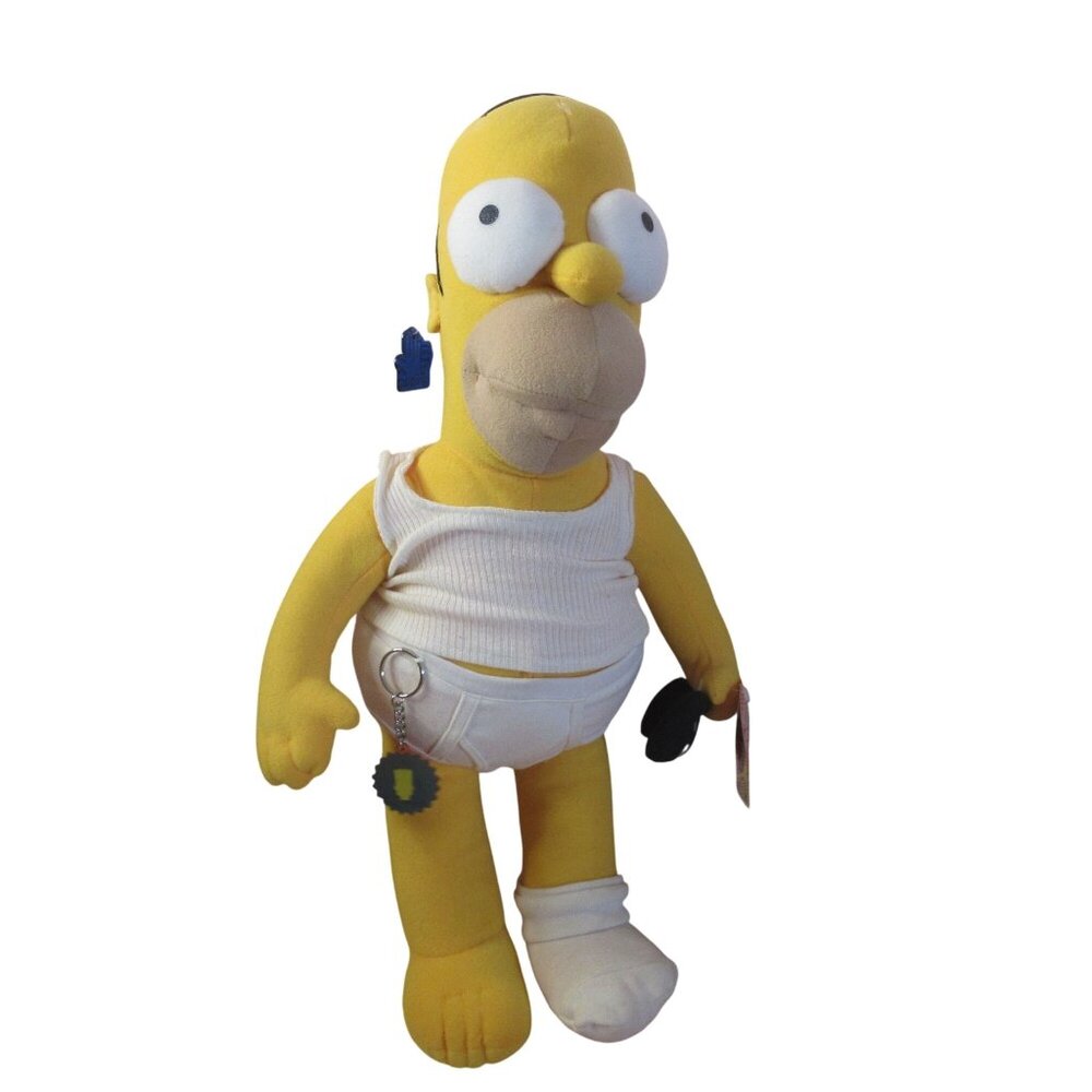 Applause Talking 19" Plush Homer Simpson in Underwear with tags & Keychain